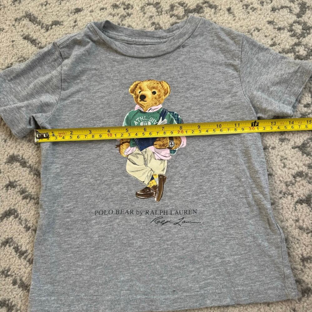 Ralph Lauren Grey Polo Bear Cotton Jersey T Shirt 3T - Picture 3 of 5